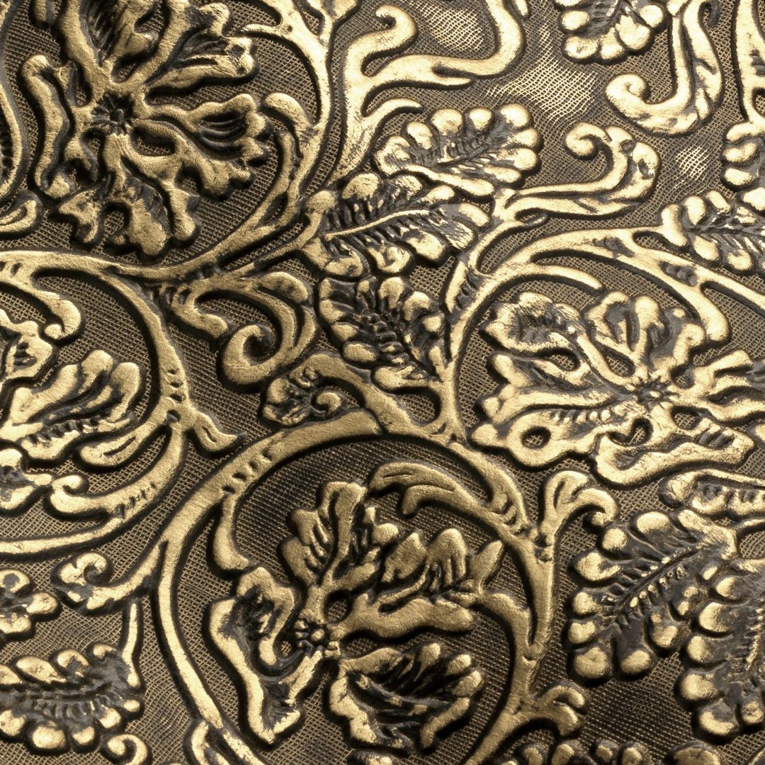 Floral Embossed Italian Leather